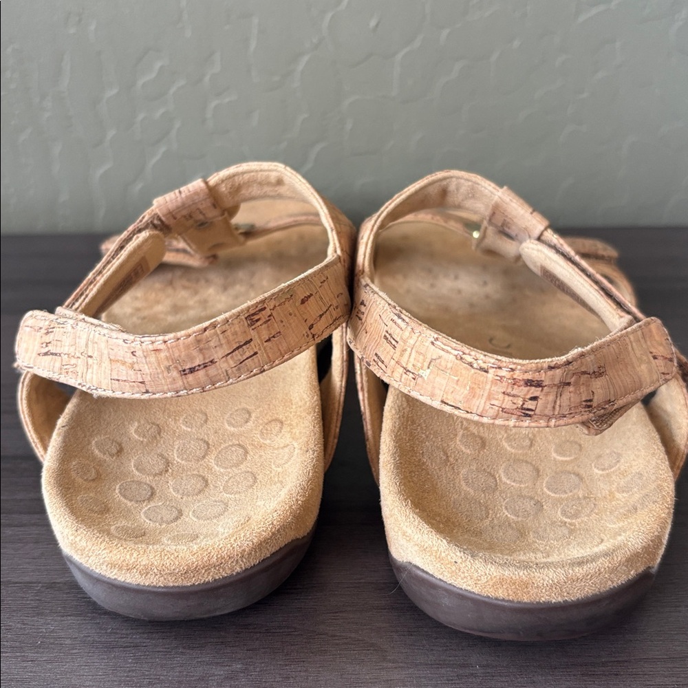 Vionic Farra Cork Tan Multi-Strap Sandals Metalli… - image 7